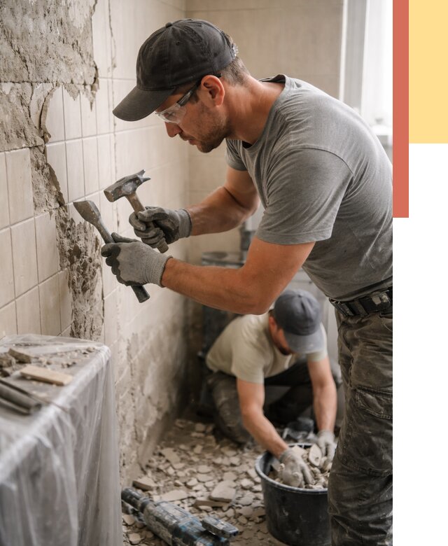 Демонтаж плитки со стен в прохладном от 921 руб. — быстро и недорого | ОТДЕЛОЧНИК-Прх