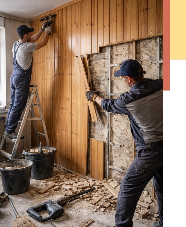 Демонтаж вагонки со стен в прохладном от 1571 руб. — снятие, удаление, срочно | ОТДЕЛОЧНИК-Прх