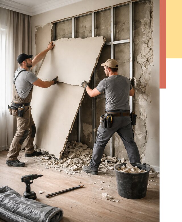 Демонтаж гипсокартона со стен в прохладном от 379 руб. — услуги демонтажа | ОТДЕЛОЧНИК-Прх