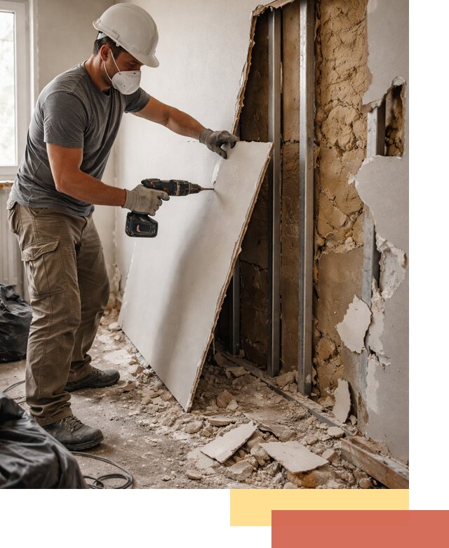 Демонтаж гипсокартона со стен в прохладном качественно и быстро