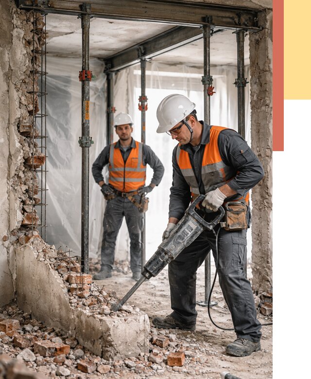 Снос несущих стен в прохладном от 11104 руб. — демонтаж несущей стены под ключ | ОТДЕЛОЧНИК-Прх