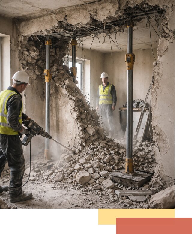 Снос несущих стен в прохладном с гарантией безопасности и качества