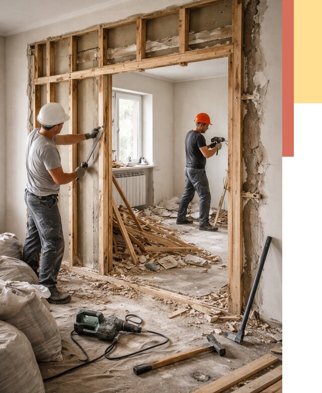 Демонтаж деревянных перегородок в прохладном от 3467 руб. — быстро и недорого | ОТДЕЛОЧНИК-Прх