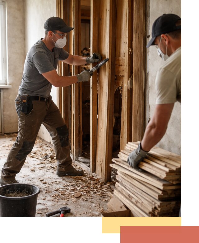 Демонтаж деревянных перегородок в прохладном быстро и аккуратно