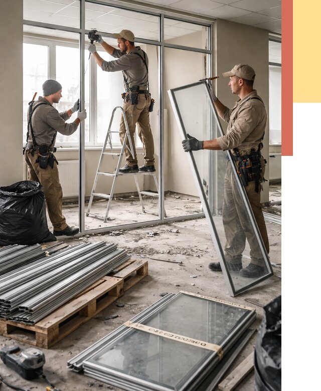 Демонтаж алюминиевых перегородок в прохладном от 4550 руб. — быстро и недорого | ОТДЕЛОЧНИК-Прх