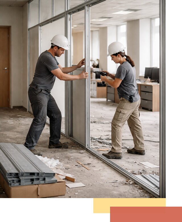 Демонтаж алюминиевых перегородок в прохладном быстро и аккуратно