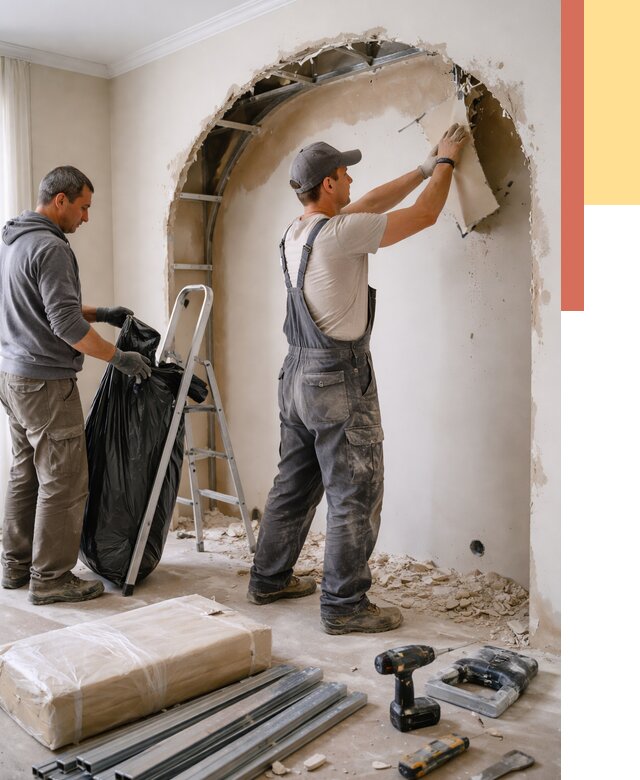 Демонтаж арки из гипсокартона в прохладном от 3792 руб. — услуги под ключ | ОТДЕЛОЧНИК-Прх