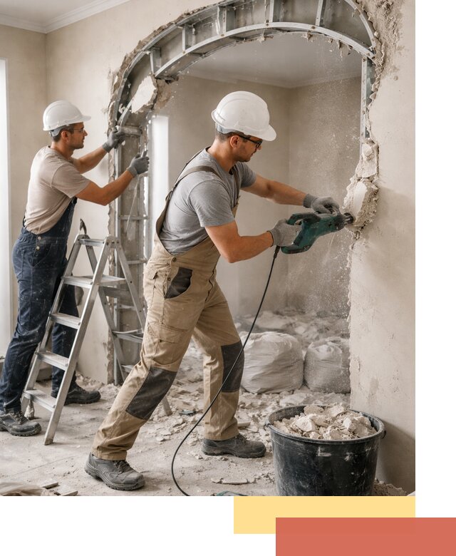 Демонтаж гипсокартонной арки в прохладном быстро и аккуратно