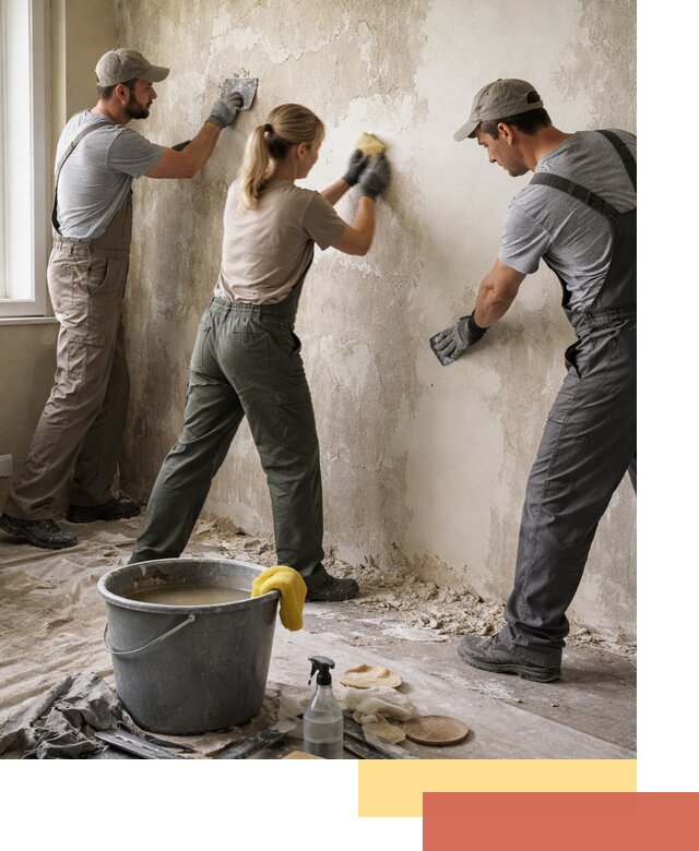 Очистка стен от клея и грунтовки в прохладном качественно и быстро