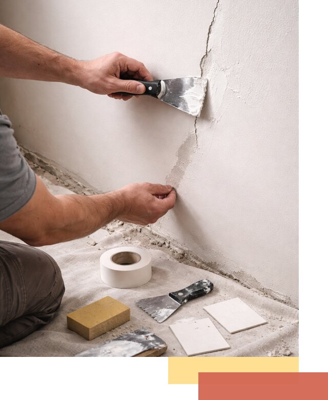 Заделка трещин и сколов в стенах и потолках в прохладном