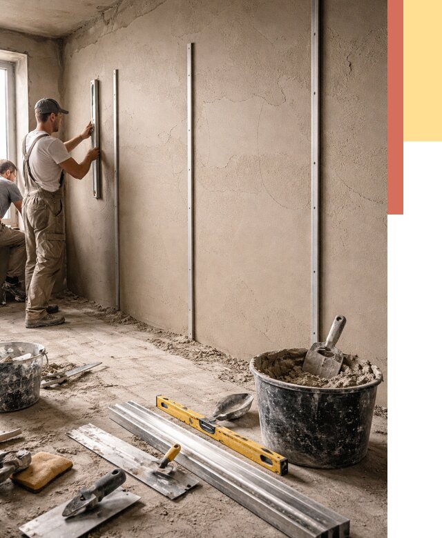 Штукатурка стен по маякам в прохладном от 5958 руб./м² — выравнивание под ключ | ОТДЕЛОЧНИК-Прх