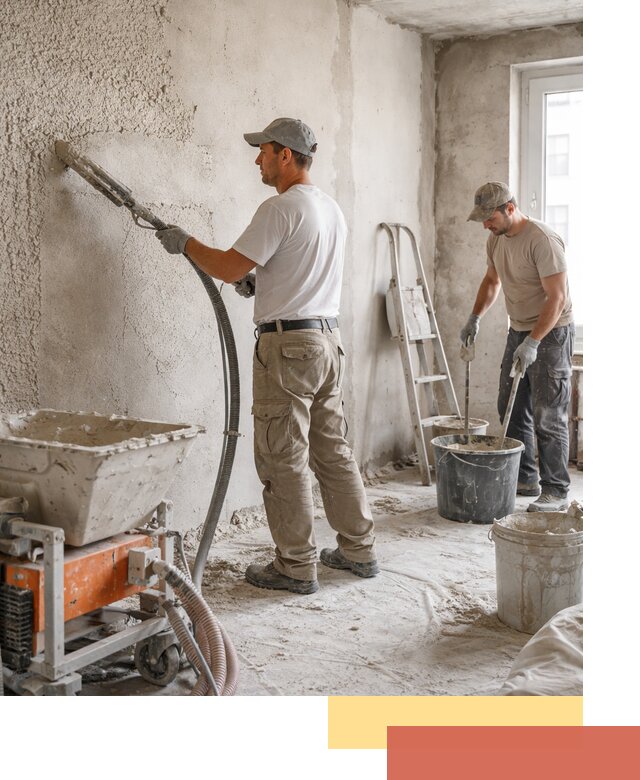 Машинная штукатурка стен в прохладном — быстро и качественно