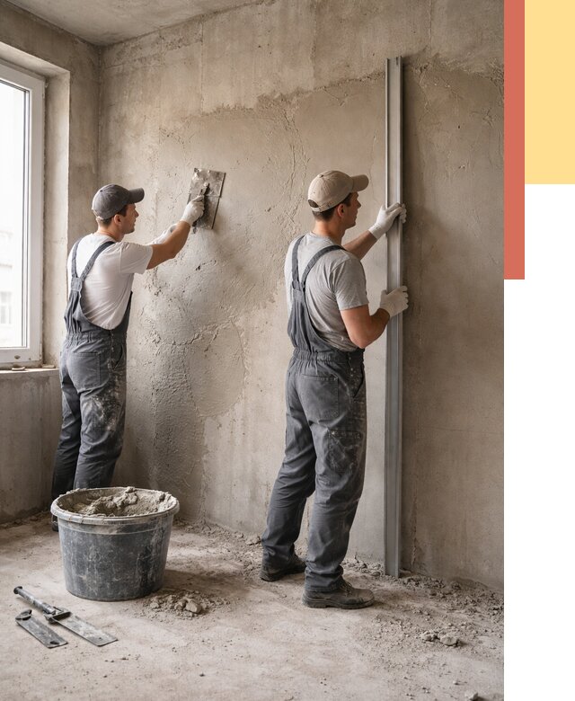 Штукатурка бетонных стен в прохладном от 4875 руб/м² — качественно и быстро | ОТДЕЛОЧНИК-Прх
