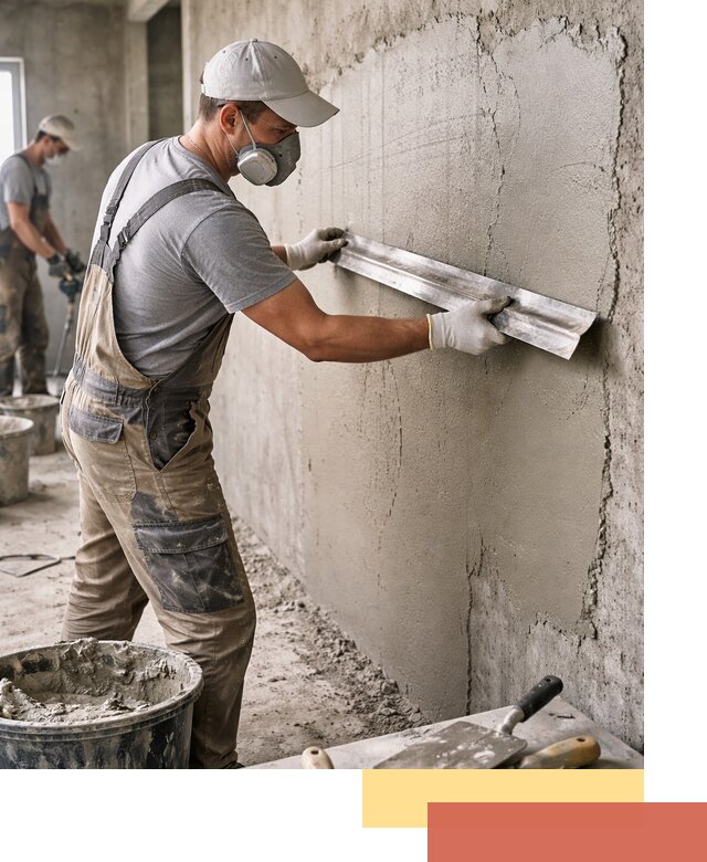 Штукатурка бетонных стен в прохладном качественно и долговечно