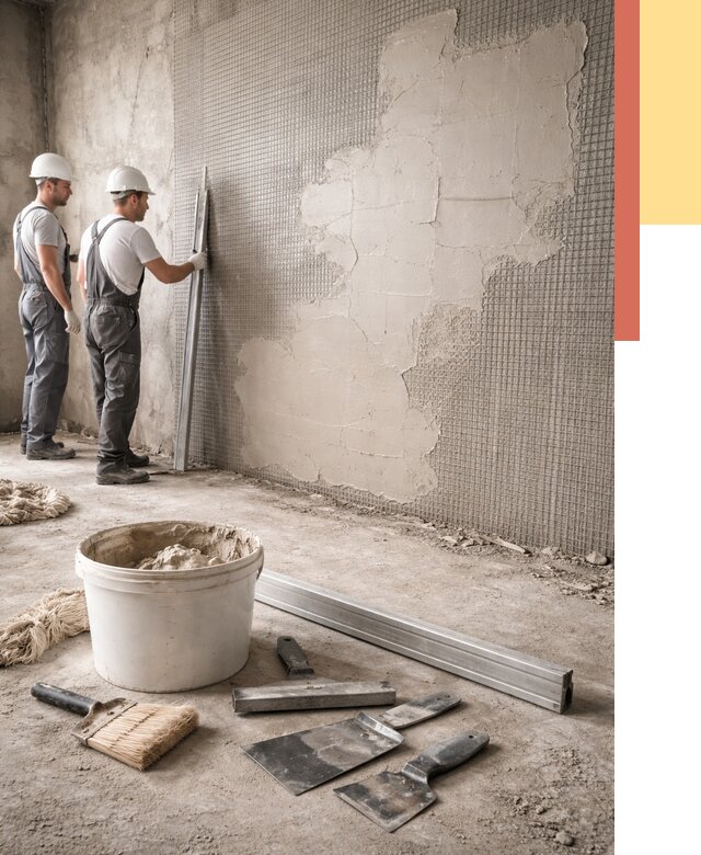 Штукатурка стен по сетке в прохладном от 5958 руб./м2 — быстро и недорого | ОТДЕЛОЧНИК-Прх