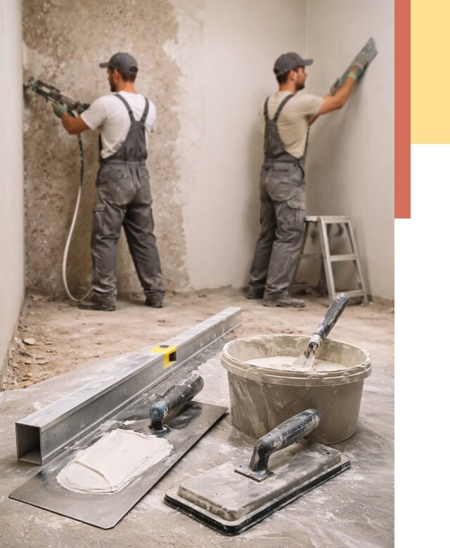 Штукатурка стен под обои в прохладном от 4875 руб./м2 — выравнивание под обои | ОТДЕЛОЧНИК-Прх