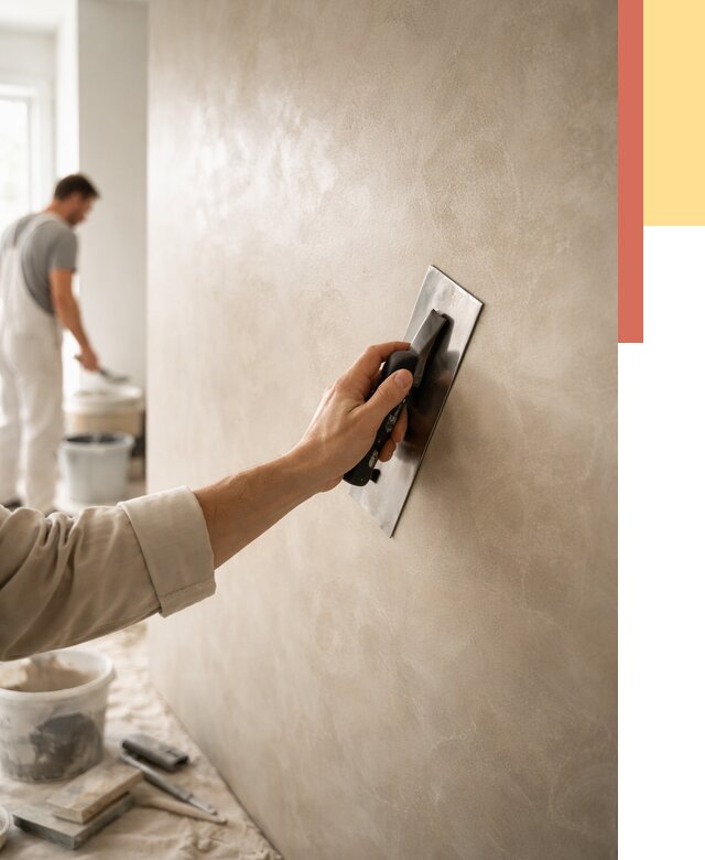 Венецианская штукатурка в прохладном от 3792 руб/м² — нанесение стен под ключ | ОТДЕЛОЧНИК-Прх