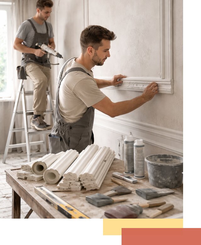 Монтаж лепнины на стены в прохладном профессионально и качественно