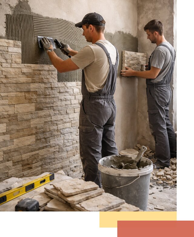 Монтаж искусственного камня в прохладном — облицовка стен и фасадов