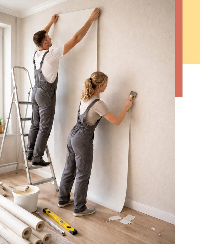 Поклейка флизелиновых обоев в прохладном от 6500 руб. | Быстро и недорого — ОТДЕЛОЧНИК-Прх