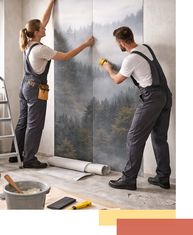 Поклейка фотообоев профессионально в прохладном под ключ