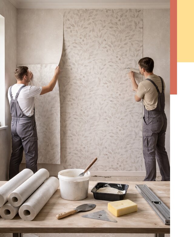 Поклейка обоев с подбором рисунка в прохладном от 3792 руб. | ОТДЕЛОЧНИК-Прх - быстро и недорого