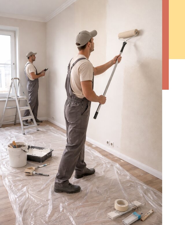 Покраска стен акриловой краской в прохладном от 3792 руб./м² — быстро и недорого | ОТДЕЛОЧНИК-Прх