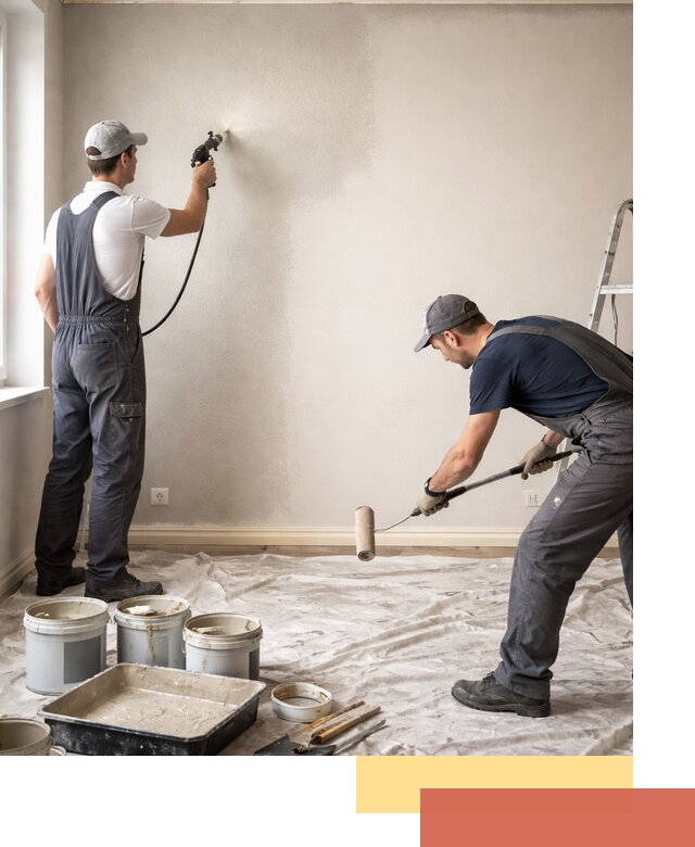 Покраска стен моющейся краской и защита поверхностей в прохладном