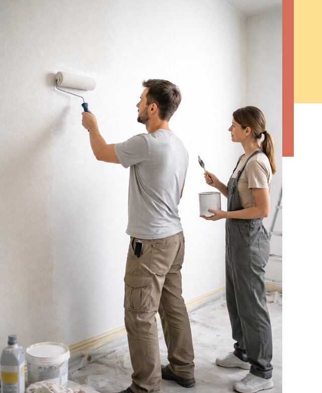 Окраска стен по стеклохолсту в прохладном от 4875 руб/м² под ключ | ОТДЕЛОЧНИК-Прх