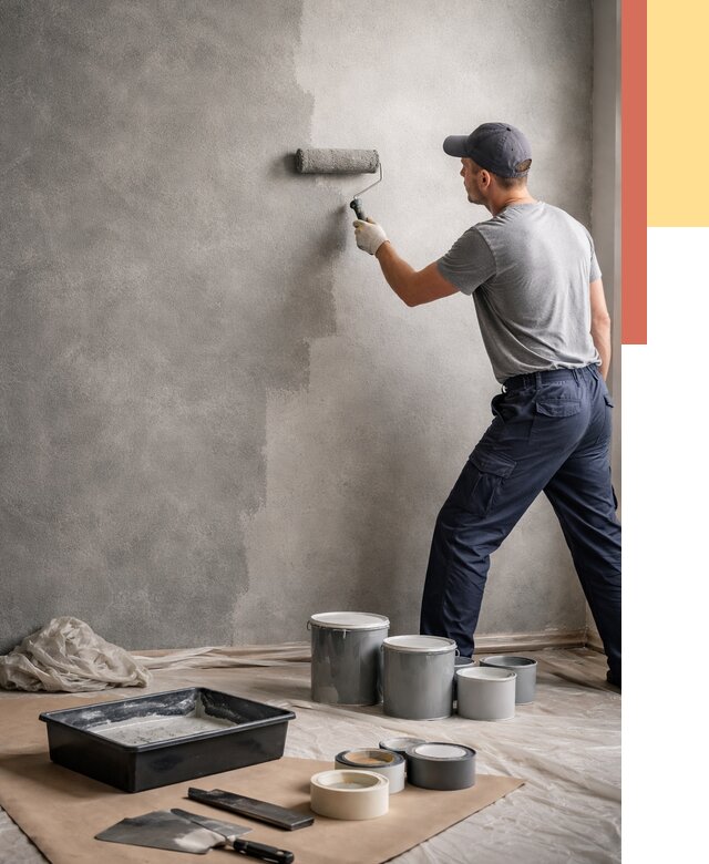 Покраска стен под бетон в прохладном от 704 руб. за м2 — быстро и недорого | ОТДЕЛОЧНИК-Прх