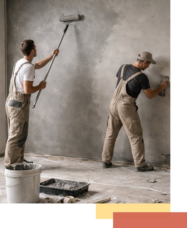 Покраска стен под бетон в прохладном профессионально и недорого