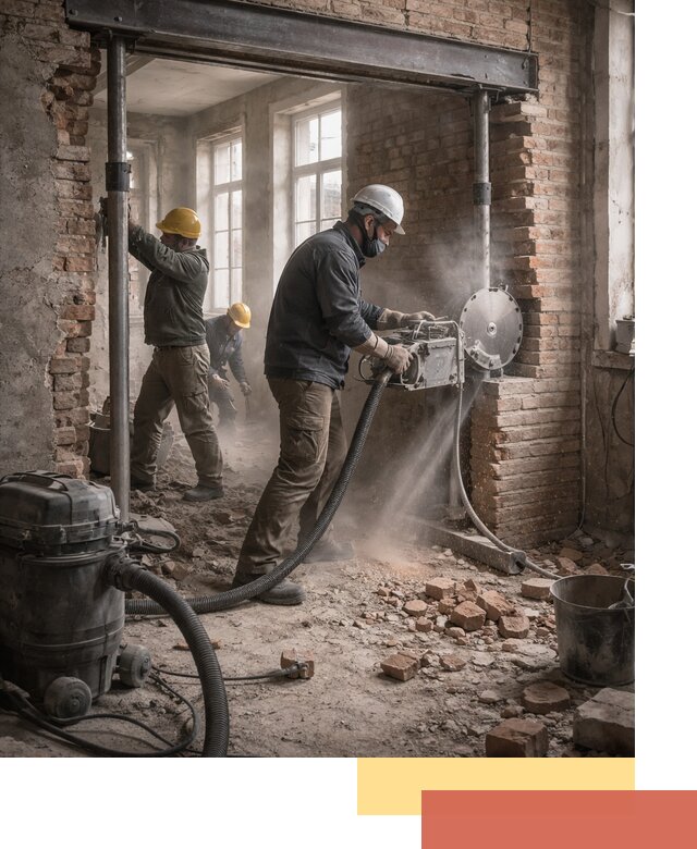 Прорезка проема в стене под дверной или оконный проем в прохладном