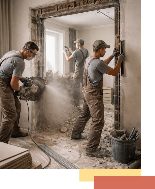 Расширение дверного проема под установку новой двери в прохладном