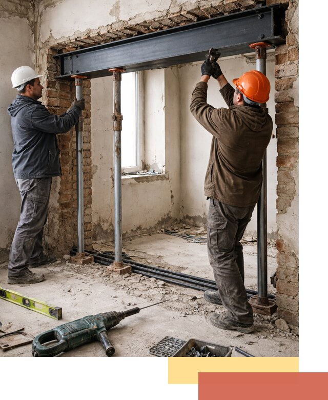 Усиление проема в стене в прохладном для расширения и безопасности