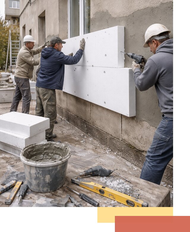 Утепление наружных стен пенопластом в прохладном