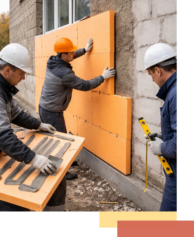 Утепление фасада пеноплексом под ключ в прохладном