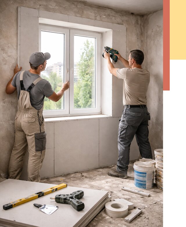 Монтаж откосов из гипсокартона в прохладном от 4875 руб. под ключ | ОТДЕЛОЧНИК-Прх