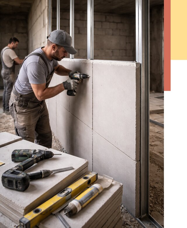 Кладка влагостойких перегородок ПГП в прохладном от 1300 руб. под ключ | ОТДЕЛОЧНИК-Прх