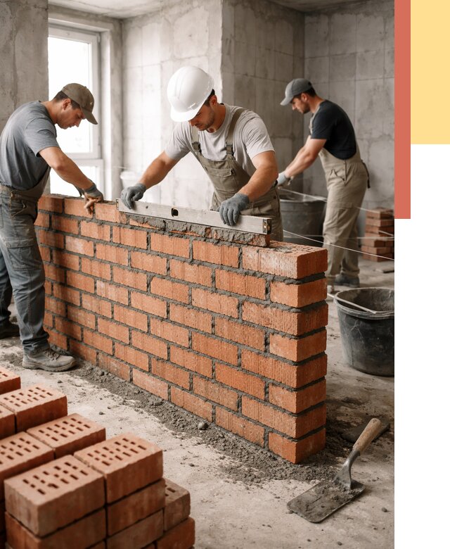 Кладка перегородок из кирпича в прохладном от 3792 руб. за м² | ОТДЕЛОЧНИК-Прх