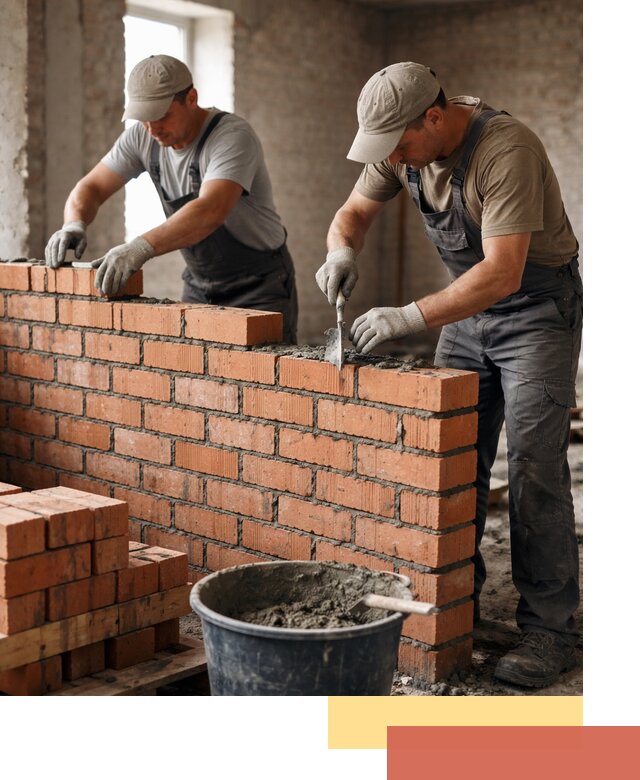 Кладка кирпичных перегородок под ключ в прохладном