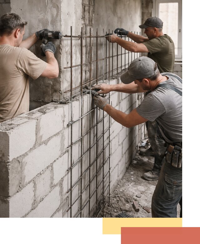 Армирование кладки перегородок в прохладном профессионально и надёжно