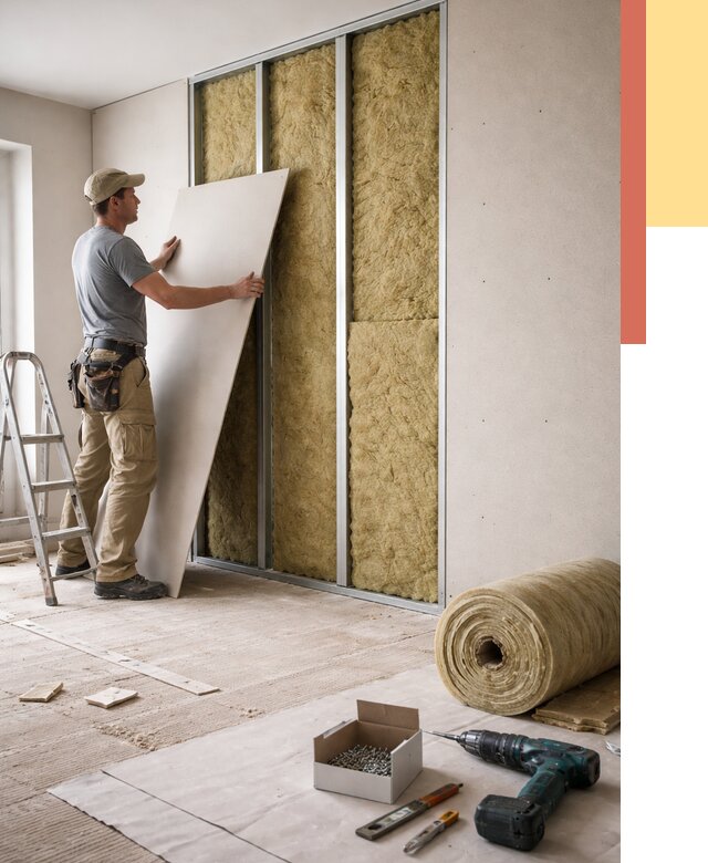 Перегородка из гипсокартона с шумоизоляцией в прохладном от 3380 руб. | ОТДЕЛОЧНИК-Прх