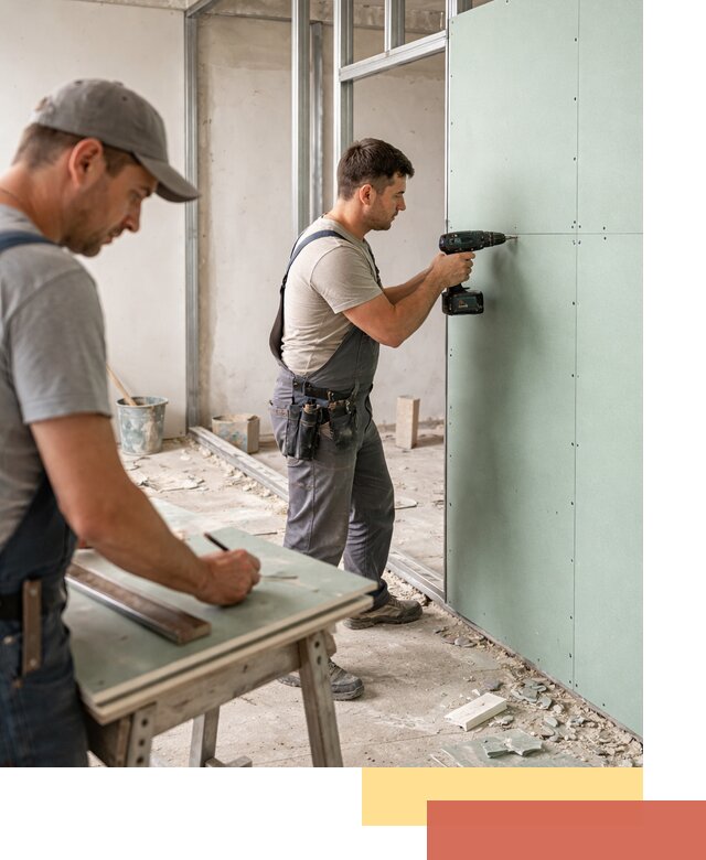 Перегородки из влагостойкого гипсокартона под ключ в прохладном