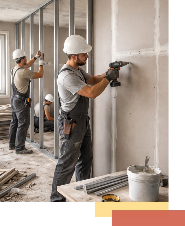 Перегородки из огнестойкого гипсокартона в прохладном под ключ