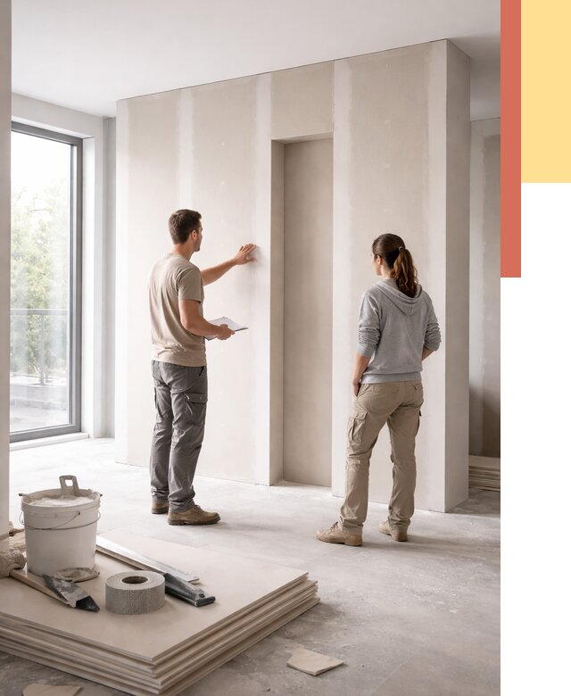 Зонирующая перегородка из гипсокартона в прохладном от 3033 руб. под ключ | ОТДЕЛОЧНИК-Прх