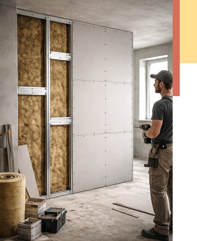 Усиленная перегородка под навеску в прохладном от 13866 руб. — монтаж под ключ | ОТДЕЛОЧНИК-Прх