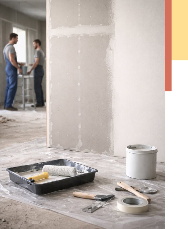 Покраска перегородок из гипсокартона в прохладном от 4875 руб. под ключ | ОТДЕЛОЧНИК-Прх