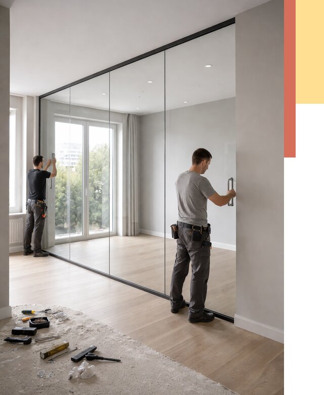 Изготовление стеклянных перегородок в прохладном от 13379 руб. под ключ | ОТДЕЛОЧНИК-Прх