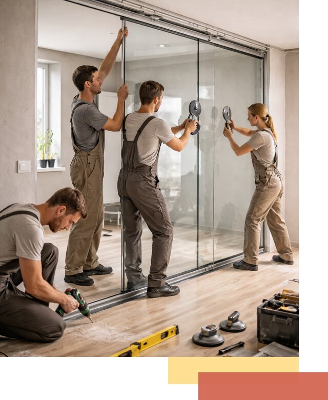 Изготовление стеклянных перегородок на заказ в прохладном