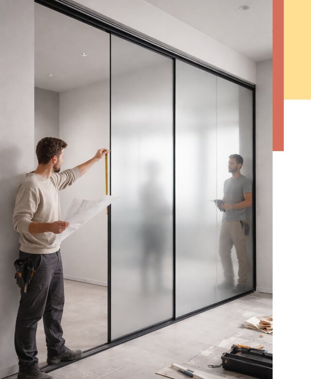 Матовые стеклянные перегородки в прохладном от 9208 руб. — монтаж и установка | ОТДЕЛОЧНИК-Прх